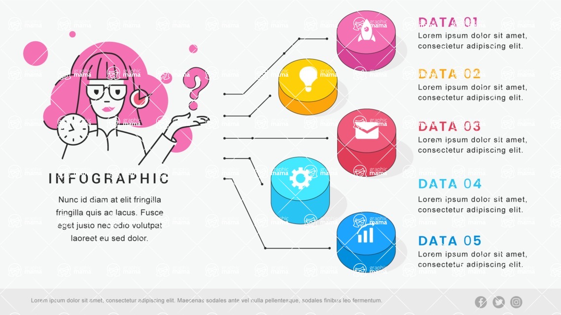 Infographic Templates Collection - Vector, Photoshop, PowerPoint, Google Slides - 5 Data Business Infographic Template